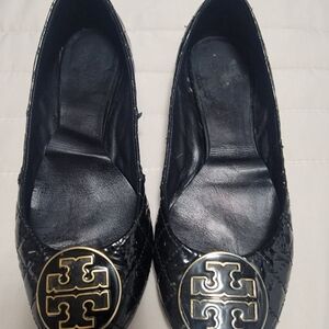 Tory Burch Black Patent Leather Loafers